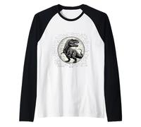 T-Rex Disegno Lavagna Algebra Tyrannosauro per Uomo e Donna Maglia con Maniche Raglan