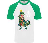 T-Rex Divertente Maglietta Da Baseball A Maniche Corte Di Natale Per Uomo