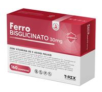 T-Rex Ferro Bisglicinato 30mg Integratore con Acido Folico e Vitamina B2, 160 Compresse