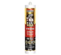 Soudal T-REX Gold Strong colla di montaggio 290 ml - colla potente con adesione iniziale di 400 kg/m2, colla per costruzione polimerica SMX, estremamente forte, senza solventi e impermeabile, per