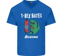 T- Rex Hates Boxe Divertente Boxer Sport Mma Uomo Scollo A V T-Shirt