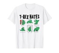 T-Rex Hates Boxing Push-ups Handstands Backstroke Pull-ups Maglietta con Stampa Grafica Economica, Uomo, Bianco, M