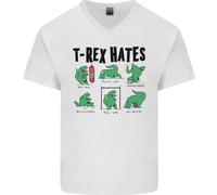 T- Rex Hates Divertente Dinosauri Jurassic Palestra Da Scollo A V T-Shirt