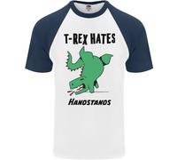 T- Rex Hates Handstands Divertente Dinosauri DA UOMO S/S Baseball T-Shirt