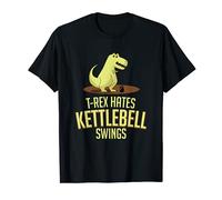 T-Rex Hates Kettlebell Swings Funny Leg Day Gym Maglietta