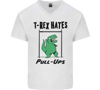T- Rex Hates Pullover Ups Divertente Palestra Dinosauri Uomo Scollo A V Cotone
