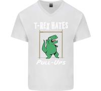 T- Rex Hates Pullover Ups Palestra Divertente Dinosauri Uomo Scollo A V Cotone