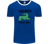 T- Rex Hates Push Ups Divertente Palestra Dinosauri Uomo Ringer Fotl