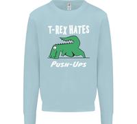 T- Rex Hates Push Ups Palestra Divertente Dinosauri Bambini Felpa Maglione