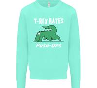 T- Rex Hates Push Ups Palestra Divertente Dinosauri Bambini Felpa Maglione
