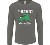 T- Rex Hates Push Ups Palestra Divertente Dinosauri Uomo Maniche