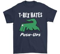 T- Rex Hates Push Ups Palestra Divertente Dinosauri Uomo T-Shirt 100% Cotone