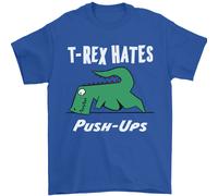 T- Rex Hates Push Ups Palestra Divertente Dinosauri Uomo T-Shirt 100% Cotone