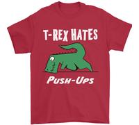 T- Rex Hates Push Ups Palestra Divertente Dinosauri Uomo T-Shirt 100% IN Cotone