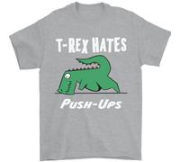 T- Rex Hates Push Ups Palestra Divertente Dinosauri Uomo T-Shirt 100% IN Cotone