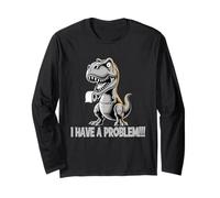 T-Rex Ho Un Problema Dinosaur Fun Maglia a Manica