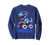T-Rex 'Merica Monster Truck USA Patriotic Dinosaur Design Felpa