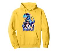T-Rex 'Merica Monster Truck USA Patriotic Dinosaur Design Felpa con Cappuccio