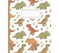T-Rex Notebook: Wide Ruled Composition Book for School & Homework: 7.5 x 9.25 Inch Dino Design: Lined Paper School Supplies for Children, Grades K-5 & Writing Practice