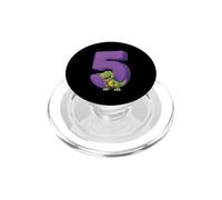 T Rex Numero 5 Compleanno Dinosauro Kid Party Blu Dino Toddler PopSockets PopGrip per MagSafe