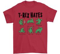T-Rex Odia Divertenti Dinosauri Jurassic Gym Uomo T-Shirt 100% Cotone