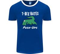 T-Rex Odia I Push Up Maglietta Ringer Uomo Divertente Dinosaurs FotL