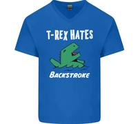 T-Rex Odia Il Backstroke Maglietta In Cotone A V Per Uomini Divertente Nuotatore