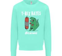 T-Rex Odia Il Pugilato Divertente Boxer Sport MMA Felpa Per Bambini