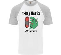 T-Rex Odia Il Pugilato Maglietta Divertente Da Boxer MMA Sportiva Uomo S/S