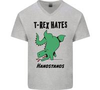 T-Rex Odia Le Verticali Divertenti Dinosauri Maglietta In Cotone A V Per Uomo