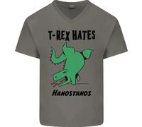 T-Rex Odia Le Verticali Divertenti Dinosauri Maglietta In Cotone A V Per Uomo