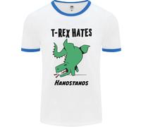 T-Rex Odia Le Verticali Divertenti Dinosauri Uomo Ringer T-Shirt