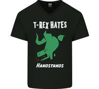 T-Rex Odia Le Verticali Ginnastica Dinosauro Maglietta In Cotone A V Per Uomo