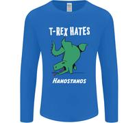 T-Rex Odia Le Verticali Ginnastica Dinosauro Uomo Manica Lunga T-Shirt