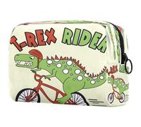 T-Rex Rider - Trousse per cosmetici da donna, con dinosauro e cerniera, grande borsa organizer per trucchi, Multi, 18.5x7.5x13cm/7.3x3x5.1in, Beauty case