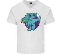 T- Rex Rovinare Natale Wreck The Halls Uomo Scollo A V Cotone T-Shirt