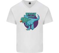 T- Rex Rovinare Natale Wreck The Halls Uomo Scollo A V Cotone T-Shirt