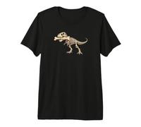T-Rex - Scheletro con Osso. Dinosauro Fossile Maglietta Premium