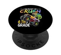 T Rex Sono pronto a distruggere il dinosauro Monster Truck di sesta elementare PopSockets PopGrip Adesivo