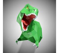 T-Rex Trophy Paper Sculpture,Pre-Cut DIY Papercraft Kit,Handmade Wild Animal Figurine,3D Paper Art,Low Poly Wall Decor,Tutti gli accessori inclusi,DIY Teens Gift