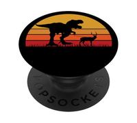 T-Rex Walking Deer - Doe Funny Hunt Hunter Hunting Dinosaur PopSockets PopGrip Adesivo