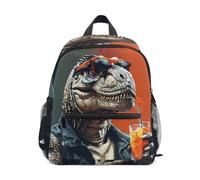 T-Rex with Drink - Zaino per bambini in età prescolare con targhetta per nome, per bambini e bambine, T-rex Con Bevanda Arancia, Small, Zaini Daypack