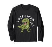 T-Riffic News Ho 5 Anni T-Rex Dinosauro Compleanno Bambini Maglia a Manica