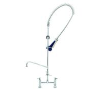 T&S Brass B-0123-A10-08 Easyinstall Pre-Rinse Spring Action Deck Mount Centri da 8 pollici con rubinetto aggiuntivo da 10 pollici