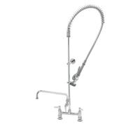T&S Brass B-0123-ADF08 - Supporto a molla pre-risciacquo, facile da installare, con fori da 20,3 cm e rubinetto aggiuntivo da 20,3 cm