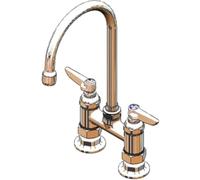 T&S Brass B-0325-A22 Rubinetto doppio dispensa, 4 "Deck Mount, Eternas, Gooseneck, 2,2 GPM Aeratore
