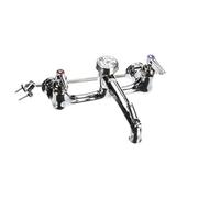 T&S Brass B-0665-CR-POL - Lavello con cartucce in ceramica con valvole di ritegno e maniglie a leva, cromato lucido