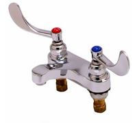 T&S Brass B-0890-CR-LF05 Miscelatore Centerset con cartucce in ceramica, controllo del flusso da 0,5 Gpm e uscita flusso laminare