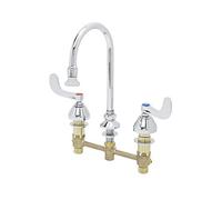 T&S Brass B-2865-04 - Rubinetto medico a collo di cigno rigido, con manopole da polso da 10,2 cm