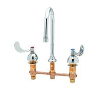 T&S Brass B-2867-04-LF15 - Rubinetto medico, 20 cm, collo d'oca rigido con dispositivo laminato da 1,5 GPM, manici da polso da 10,2 cm